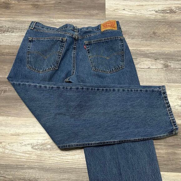 Levis 550 Dark Wash Blue Mens 36x30 Straight Leg Relaxed Fit Denim Jeans Red Tab - Picture 1 of 13